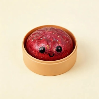 Glitter Dumpling Squishy Toys Steamed Bun Sensory Stress Relief Ball Novelty Desk Soft Squeeze Decompression Gift