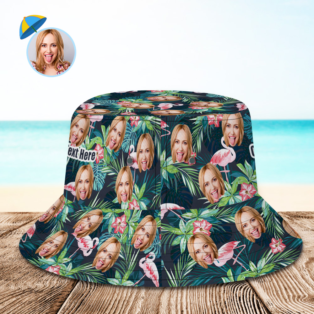 Custom Face Flower Bucket Hat Unisex Outdoor Cap-Pawsmeowz