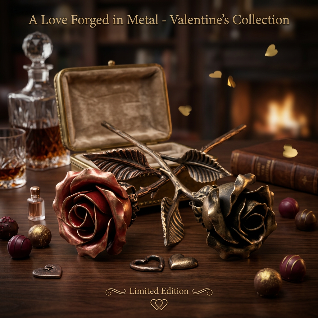 Handcrafted Bronze Rose – 8th & 19th Yeat Wedding for Her – Solid Metal Forever Flower Keepsake