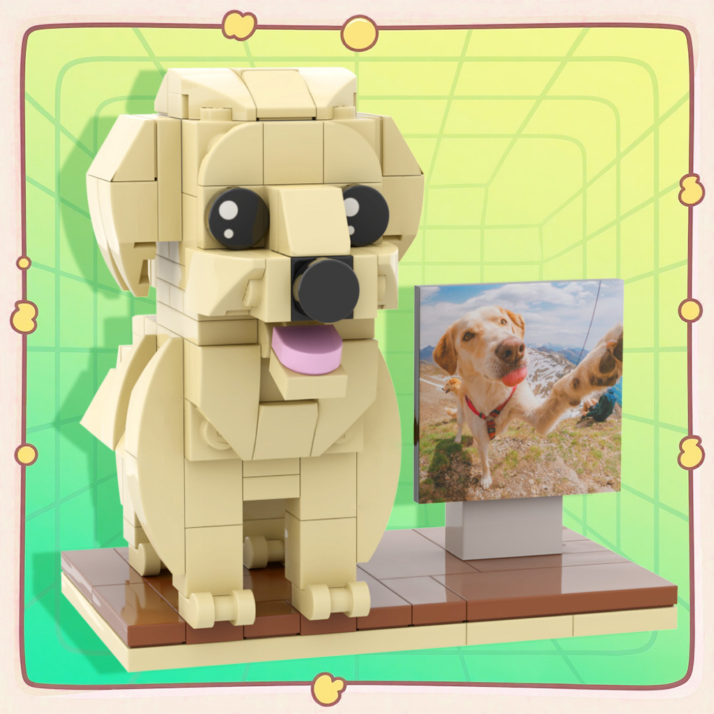 Personalized Pet Brick Figure Full Body Custom Dog with Photo – Unique Father’s Day Gift for Pet Lovers