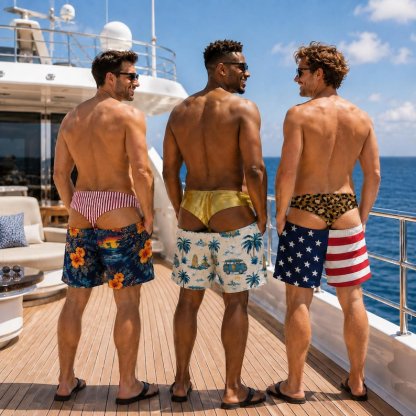 Custom Funny Men Swim Trunks Novelty Optical Illusion Swim Shorts Funny Novelty Party Board Shorts Gift for Husband Boyfriend