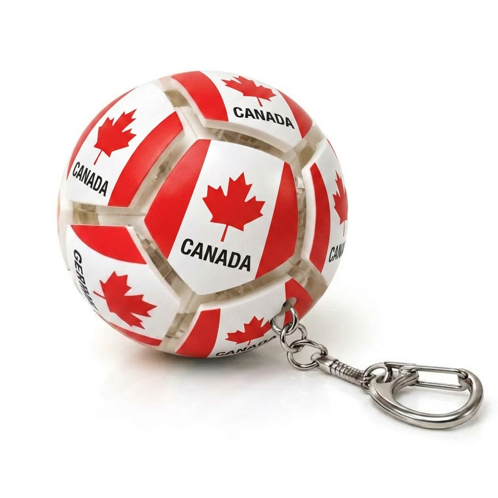 2026 Soccer Flag Soccer Fidget Ball Keychain, 12-Sided Mechanical Clicking Sensory Stress Ball for Adults, Squeeze Stress Relief Balls, Football Key Chain for Keys & Backpack(12 Nation)