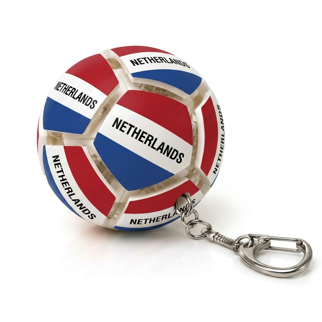 2026 Soccer Flag Soccer Fidget Ball Keychain, 12-Sided Mechanical Clicking Sensory Stress Ball for Adults, Squeeze Stress Relief Balls, Football Key Chain for Keys & Backpack(12 Nation)