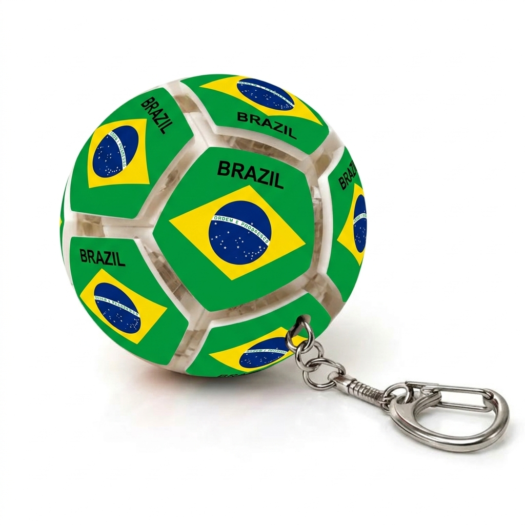 2026 Soccer Flag Soccer Fidget Ball Keychain, 12-Sided Mechanical Clicking Sensory Stress Ball for Adults, Squeeze Stress Relief Balls, Football Key Chain for Keys & Backpack(12 Nation)