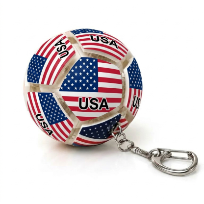 2026 Soccer Flag Soccer Fidget Ball Keychain, 12-Sided Mechanical Clicking Sensory Stress Ball for Adults, Squeeze Stress Relief Balls, Football Key Chain for Keys & Backpack(12 Nation)