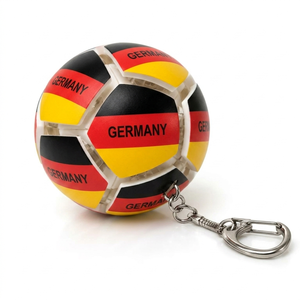 2026 Soccer Flag Soccer Fidget Ball Keychain, 12-Sided Mechanical Clicking Sensory Stress Ball for Adults, Squeeze Stress Relief Balls, Football Key Chain for Keys & Backpack(12 Nation)