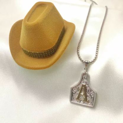 26-Letter Initial Necklace Western Cowboy Style Gift Box Vintage Jewelry Gift Box Valentine's Day Gift
