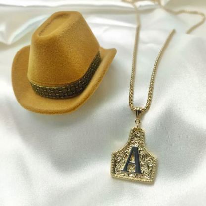 26-Letter Initial Necklace Western Cowboy Style Gift Box Vintage Jewelry Gift Box Valentine's Day Gift