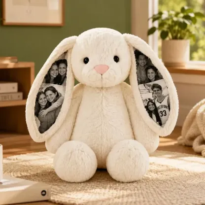 Custom Ears & Belly  Custom Photo Bunny Plush  For Couples Anniversary Gifts for Her