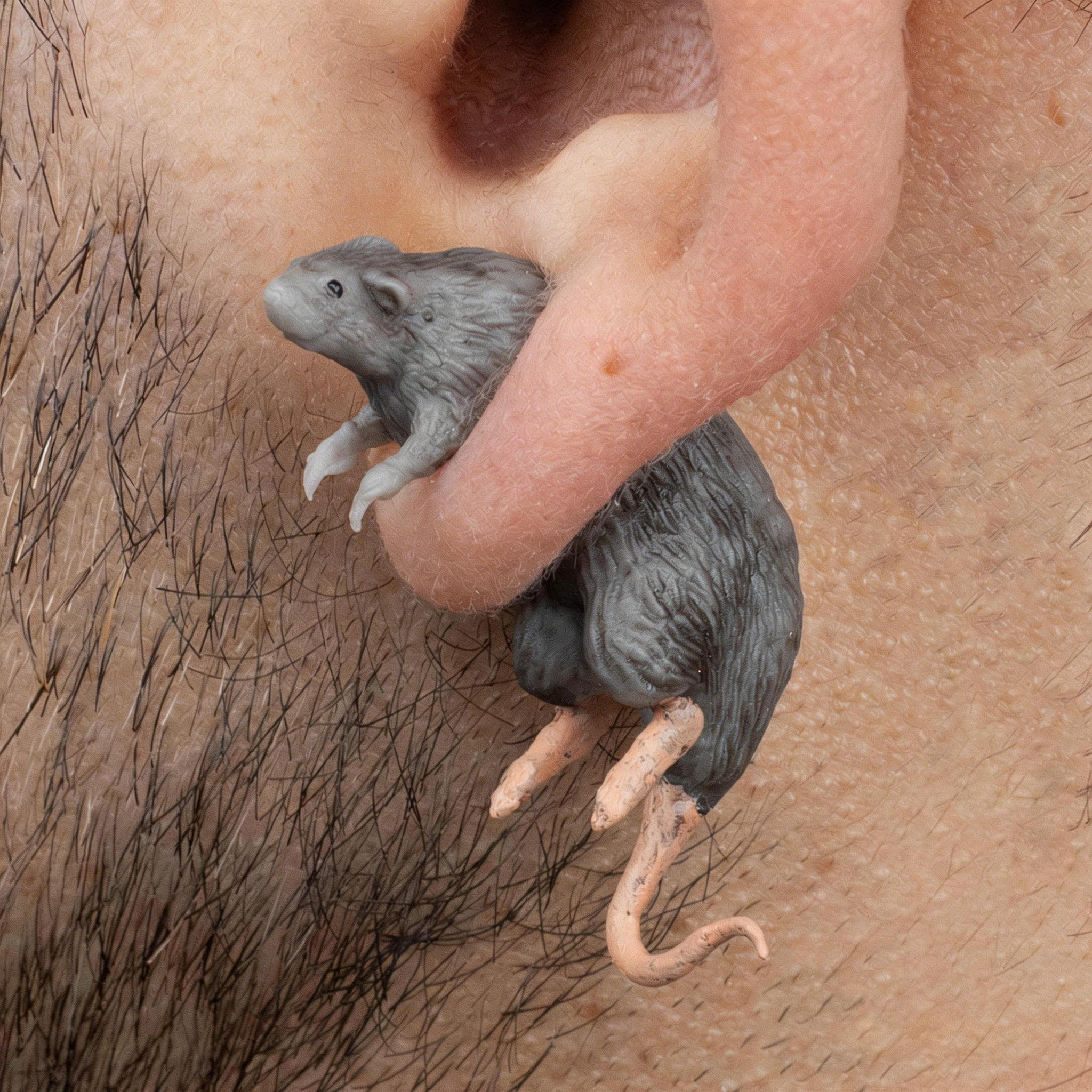 Custom Hats 3D Printed Rat Earrings Hand Painted Rat Earrings Quirky 3D Printed Studs Funny Jewelry Gifts For Her