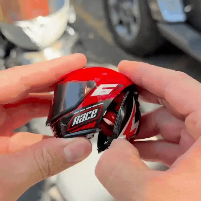 Transforming Motorcycle Doll Q Version Collectible Rider Toy With Movable Joints Standing Poseable Mini Motorbike Figurine For Kids & Collectors