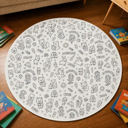 Personalized DIY Round Doormat – Create Your Own Washable Doodle Floor Mat