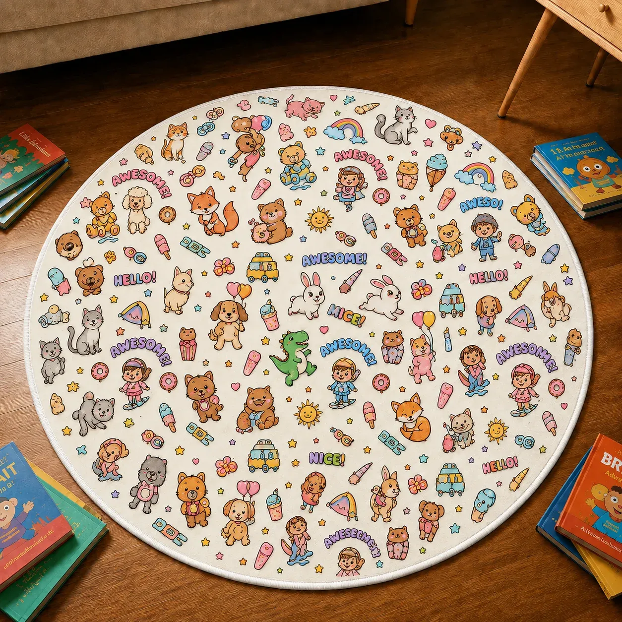 Personalized DIY Round Doormat – Create Your Own Washable Doodle Floor Mat
