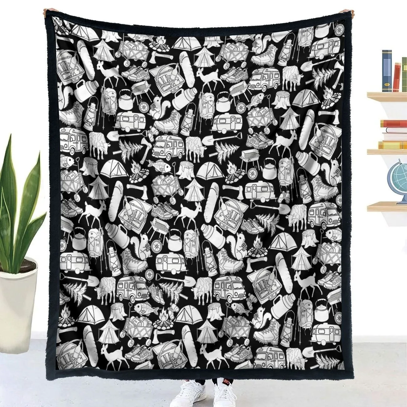 Coloring Blanket with Washable Markers DIY Coloring Blanket Washable Coloring Throw, Family Activity Gift, Stress Relief Craft for Adults and Kids