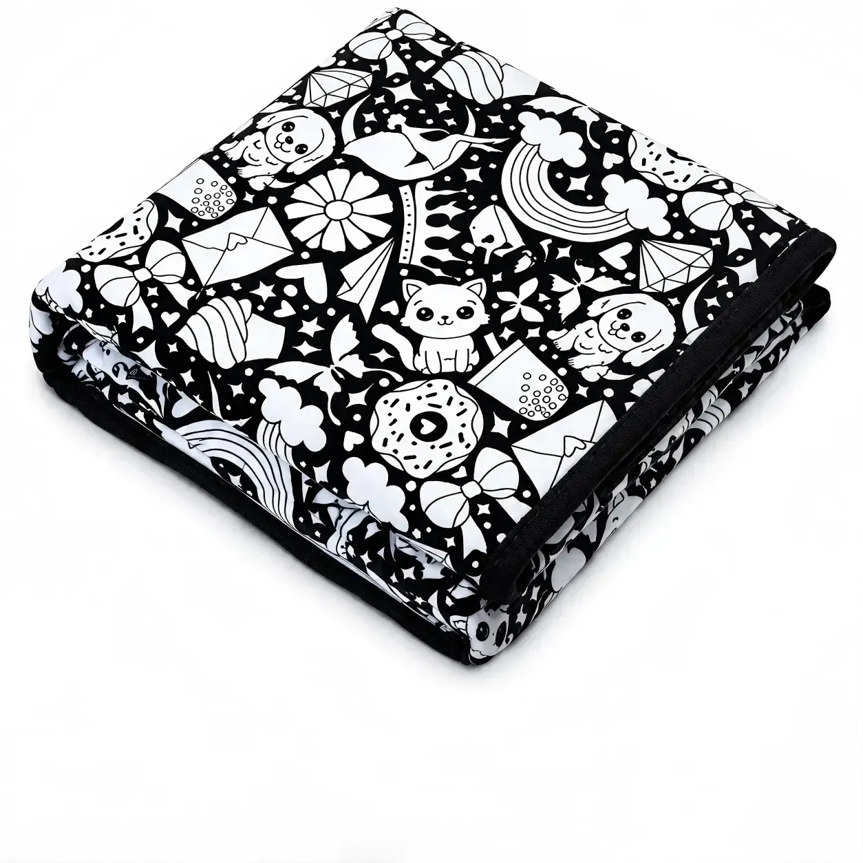Coloring Blanket with Washable Markers DIY Coloring Blanket Washable Coloring Throw, Family Activity Gift, Stress Relief Craft for Adults and Kids