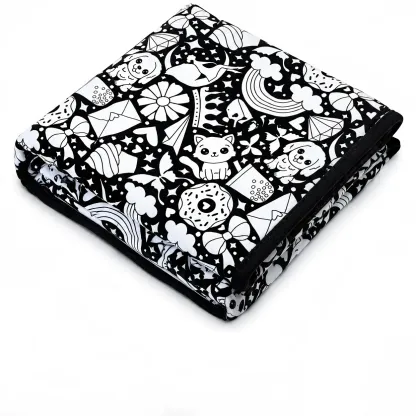 Coloring Blanket with Washable Markers DIY Coloring Blanket Washable Coloring Throw, Family Activity Gift, Stress Relief Craft for Adults and Kids