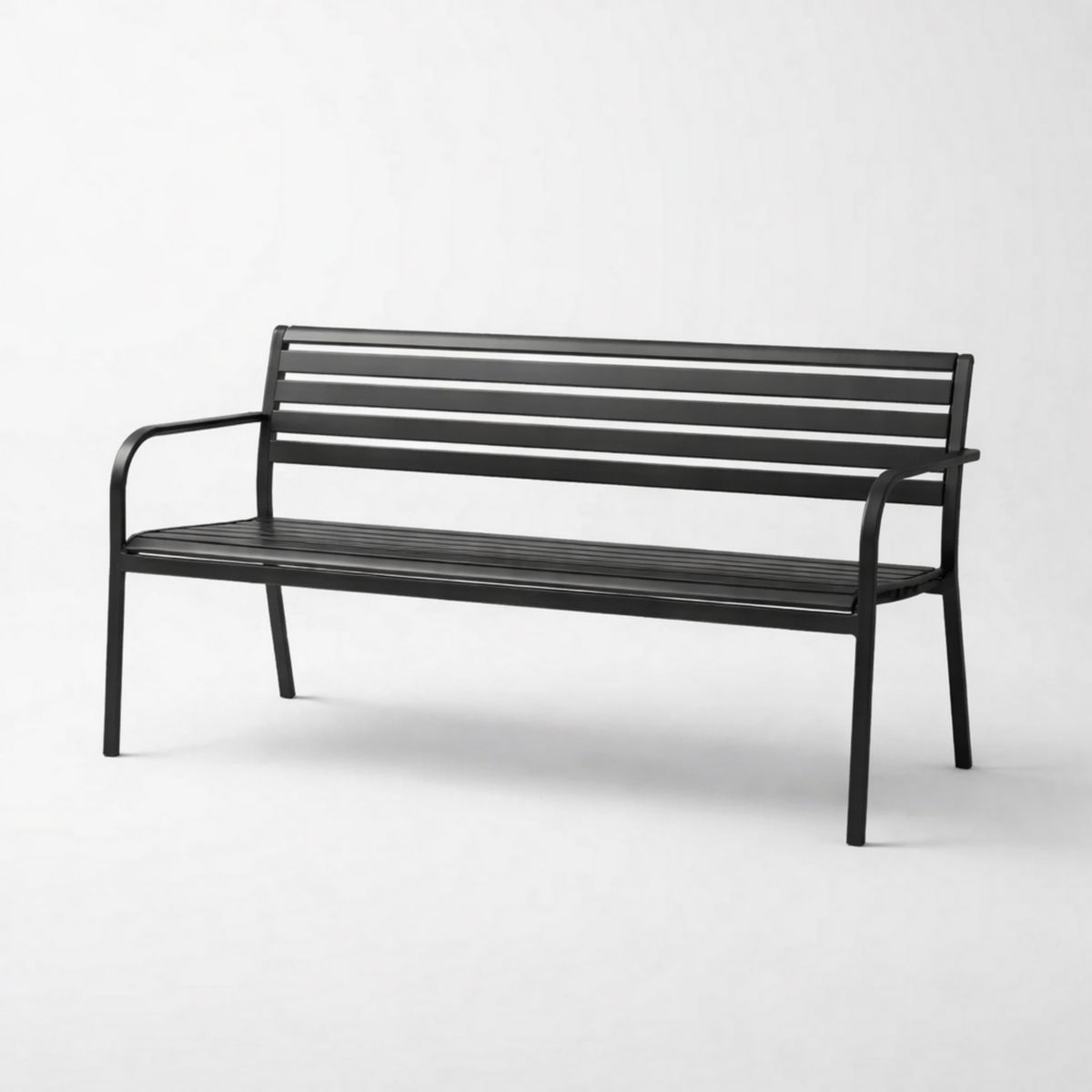 Gartenbank aus Stahl Schwarz