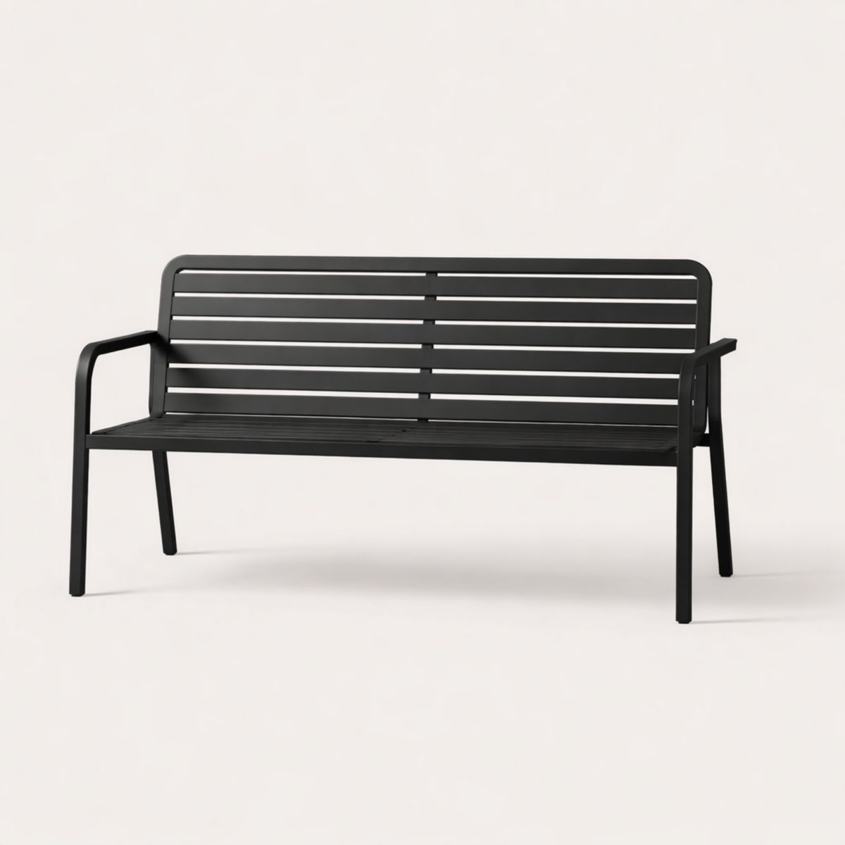 Gartenbank Stahl Schwarz 150cm