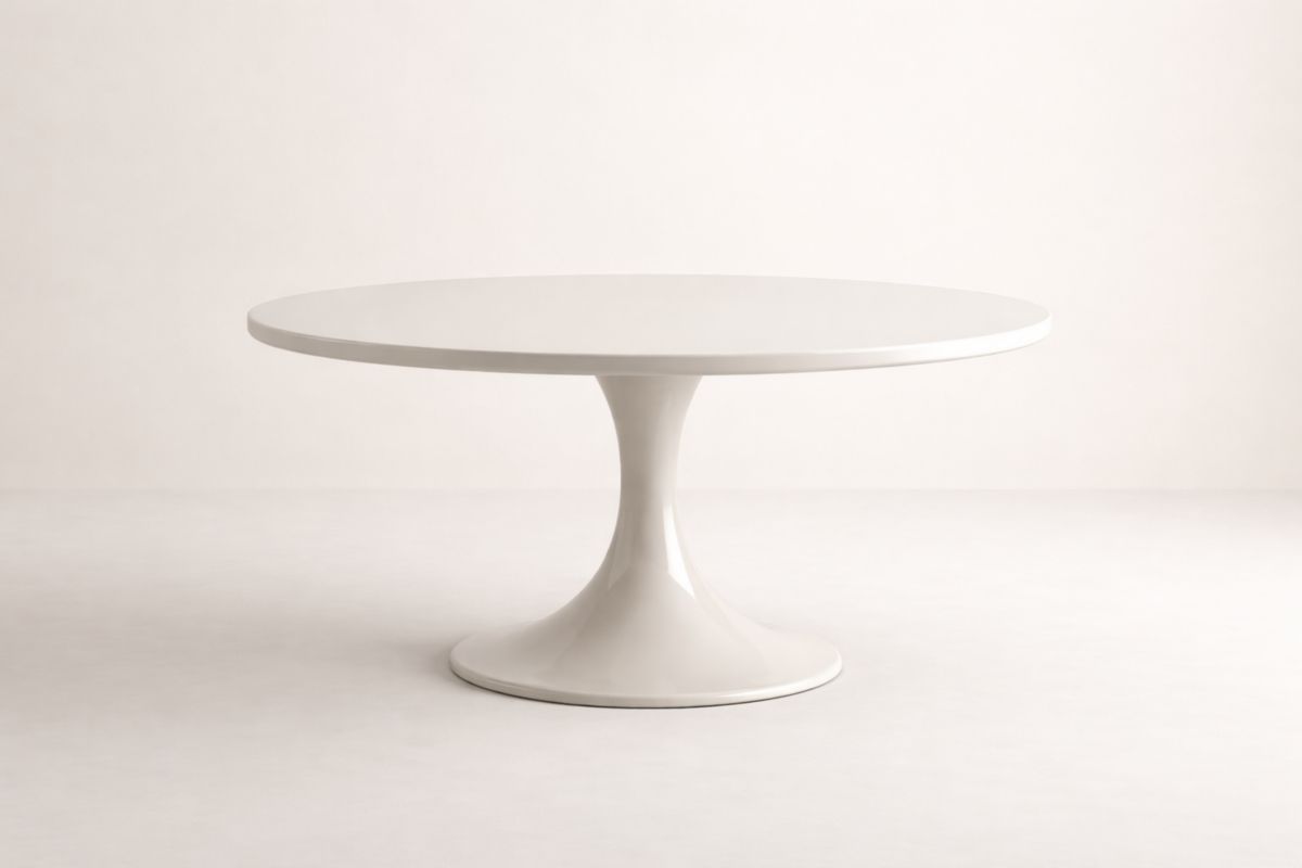 Runder Esstisch Weiß MDF 120cm Durchmesser