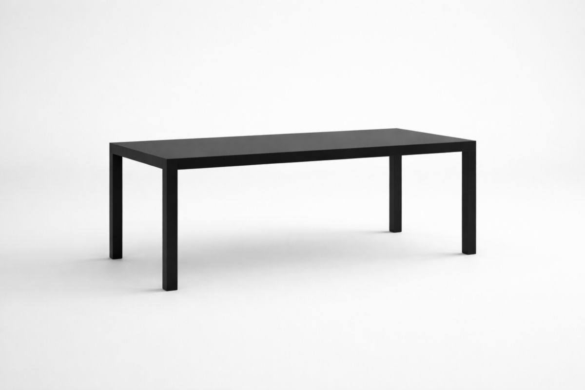 Rechteckiger Esstisch Stahl Schwarz 200cm x 90cm x 75cm(L × B × H)