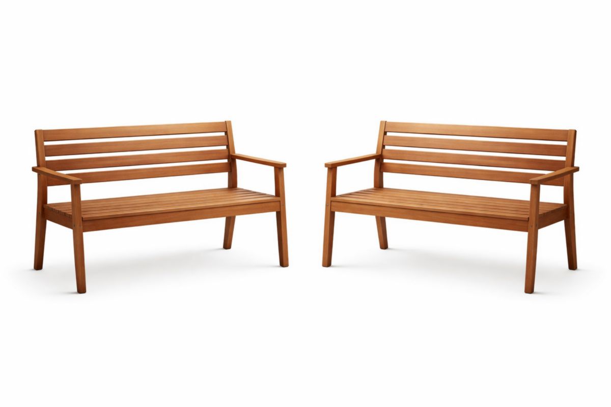 Holz Gartenbank Set 2er, 120 cm