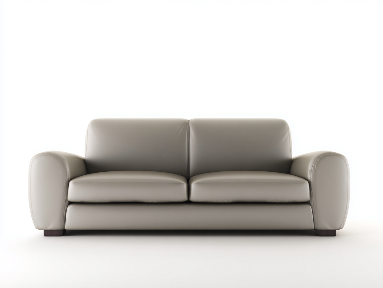 Canapé 2 places en cuir lisse 185x92x80 cm - gris - design contemporain pour le salon-Zitivaroom