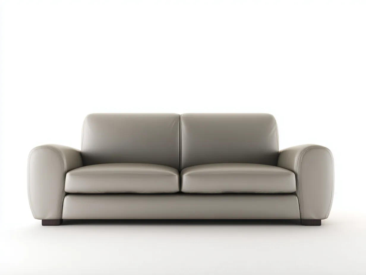 Canapé 2 places en cuir lisse 185x92x80 cm - gris - design contemporain pour le salon-Zitivaroom