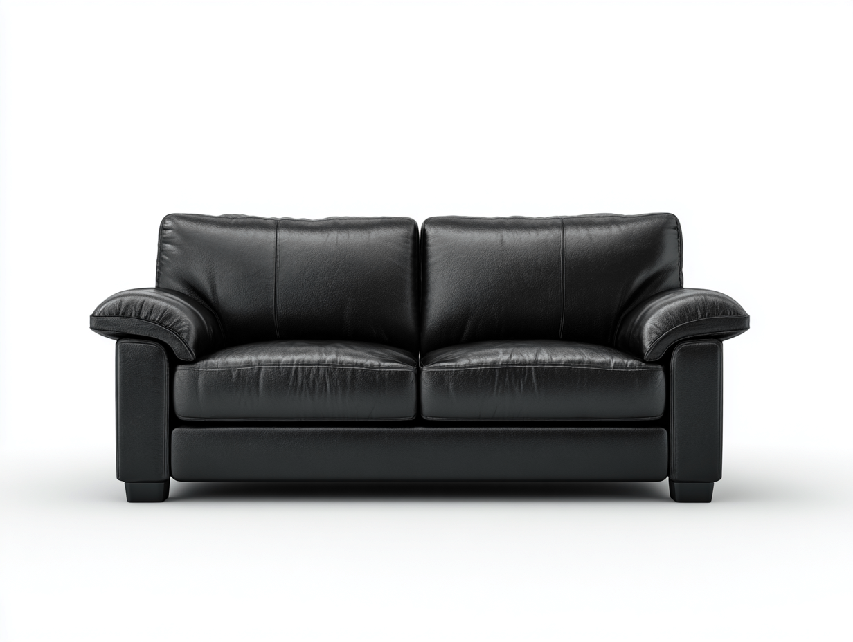 Canapé 2 places en cuir lisse 180x95x78 cm - beige - design moderne pour le salon-Zitivaroom