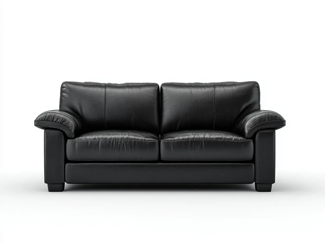 Canapé 2 places en cuir lisse 180x95x78 cm - beige - design moderne pour le salon-Zitivaroom