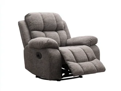 Fauteuil relax en tissu rembourré 92x95x102 cm - gris - fonction relaxation manuelle pour le salon-Zitivaroom