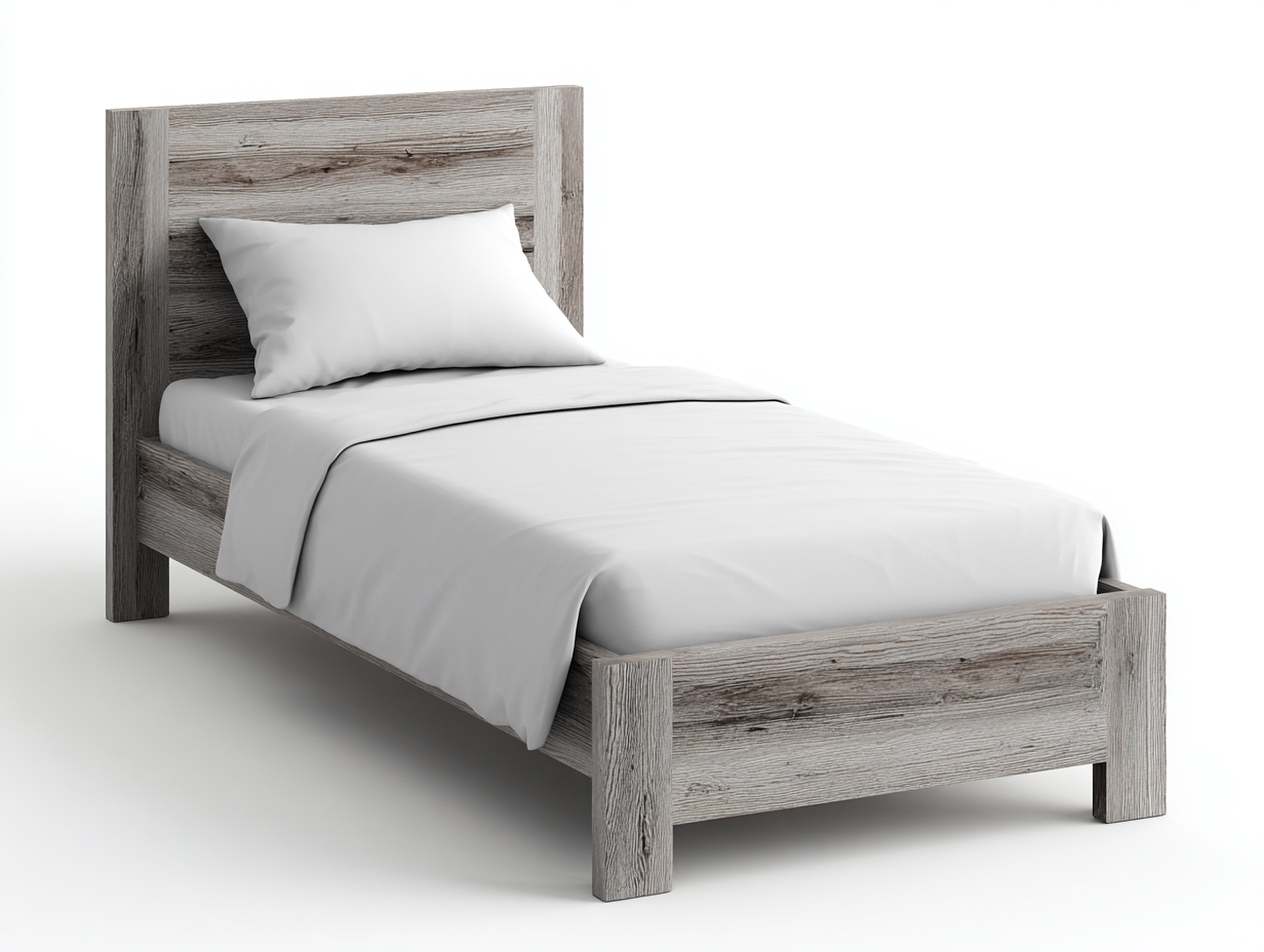 Lit simple structure bois 200x90x105 cm - beige - design moderne pour chambre-Zitivaroom