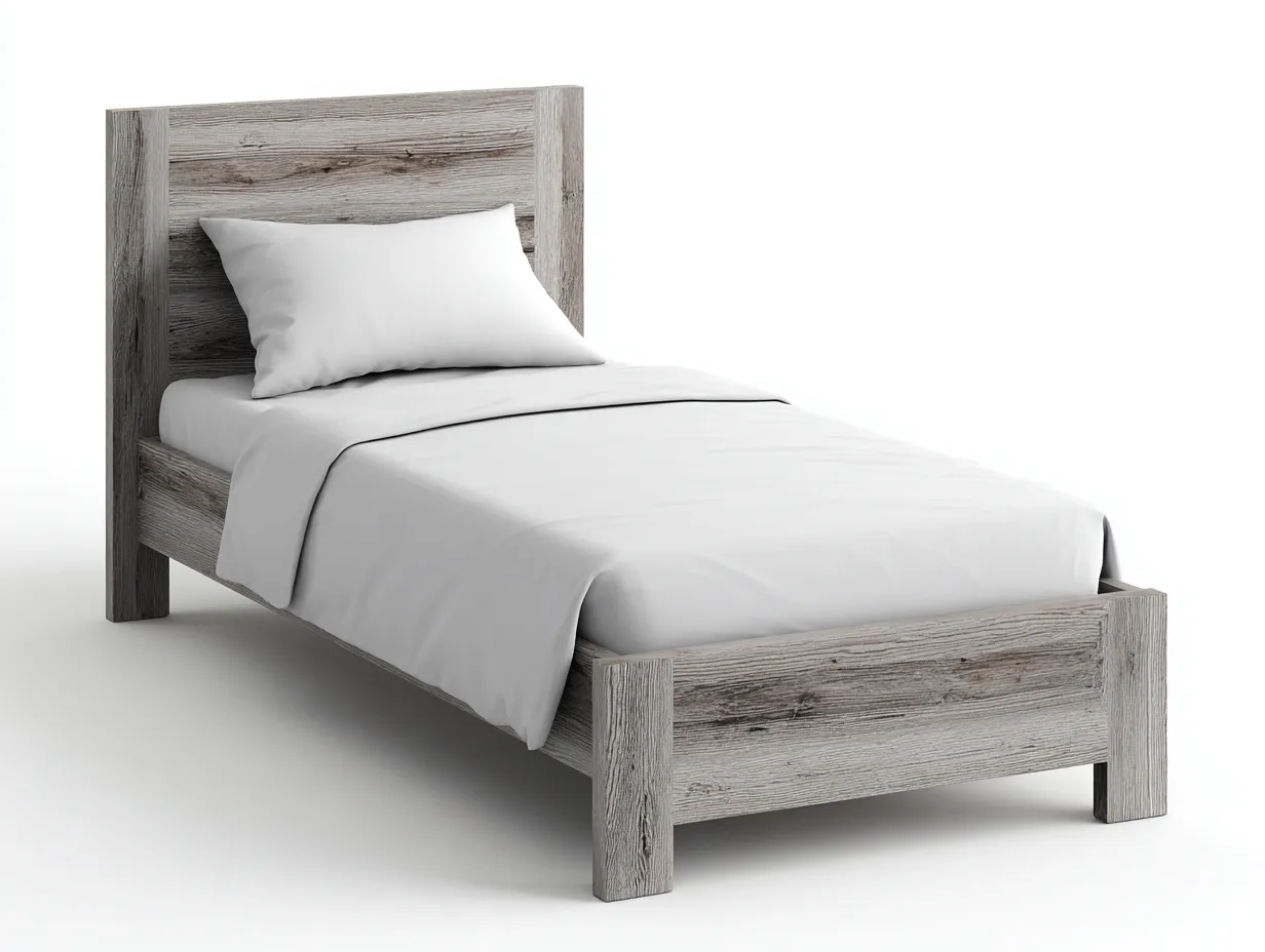 Lit simple structure bois 200x90x105 cm - beige - design moderne pour chambre-Zitivaroom