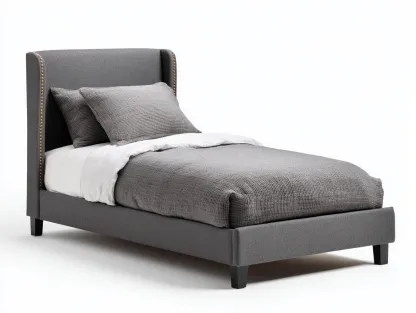 Lit simple tapissé cuir 200x90x100 cm - blanc cassé - design moderne pour chambre-Zitivaroom