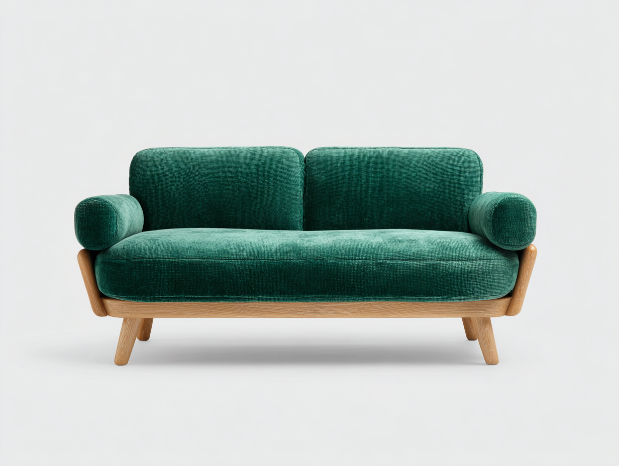 Canapé 2 places en tissu 175x90x80 cm - vert - design scandinave pour le salon-Zitivaroom