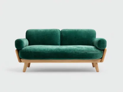 Canapé 2 places en tissu 175x90x80 cm - vert - design scandinave pour le salon-Zitivaroom