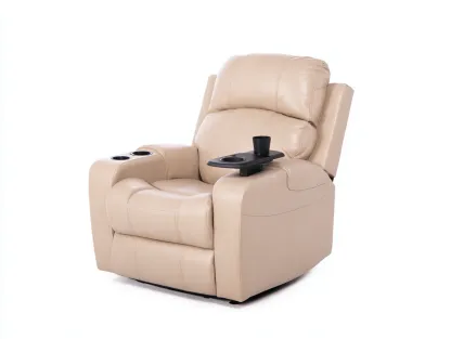 Fauteuil relax en cuir rembourré 100x95x105 cm - beige - fonction relaxation pour le salon-Zitivaroom
