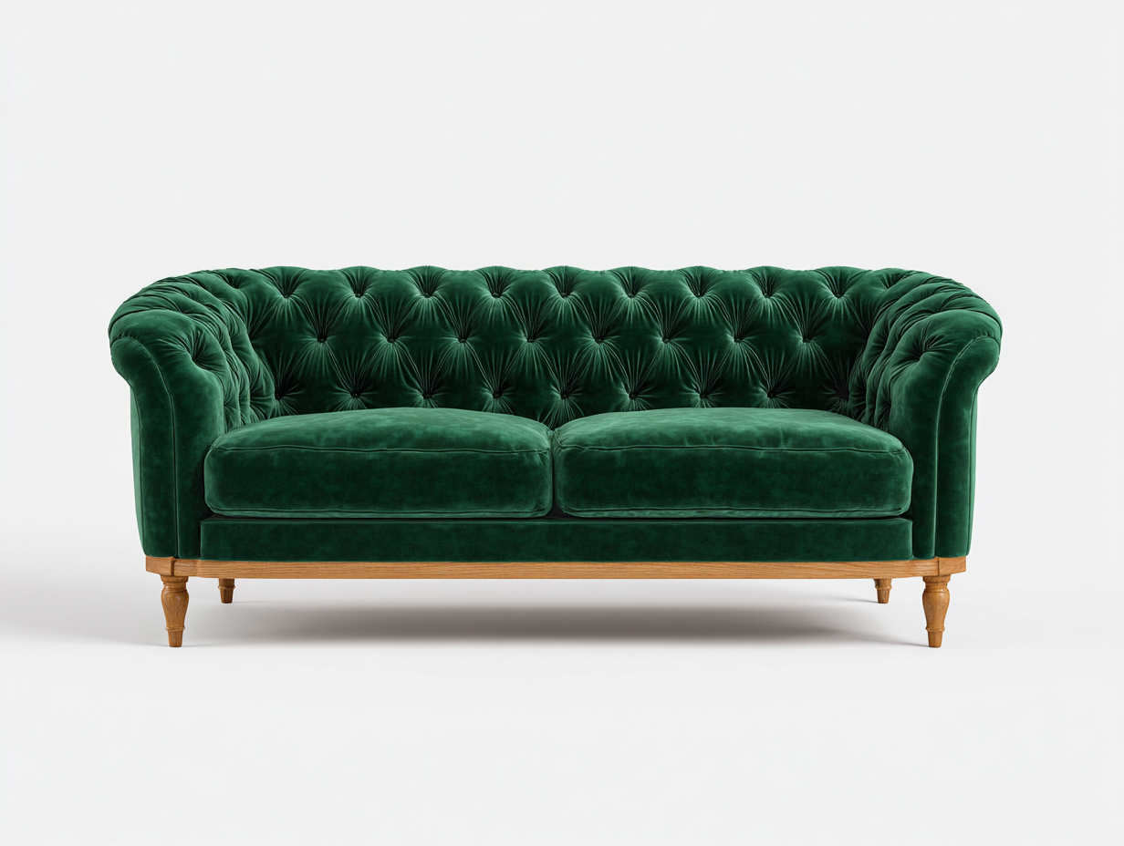 Canapé 2 places en tissu rembourré 170x90x78 cm - vert canard - design scandinave pour le salon-Zitivaroom