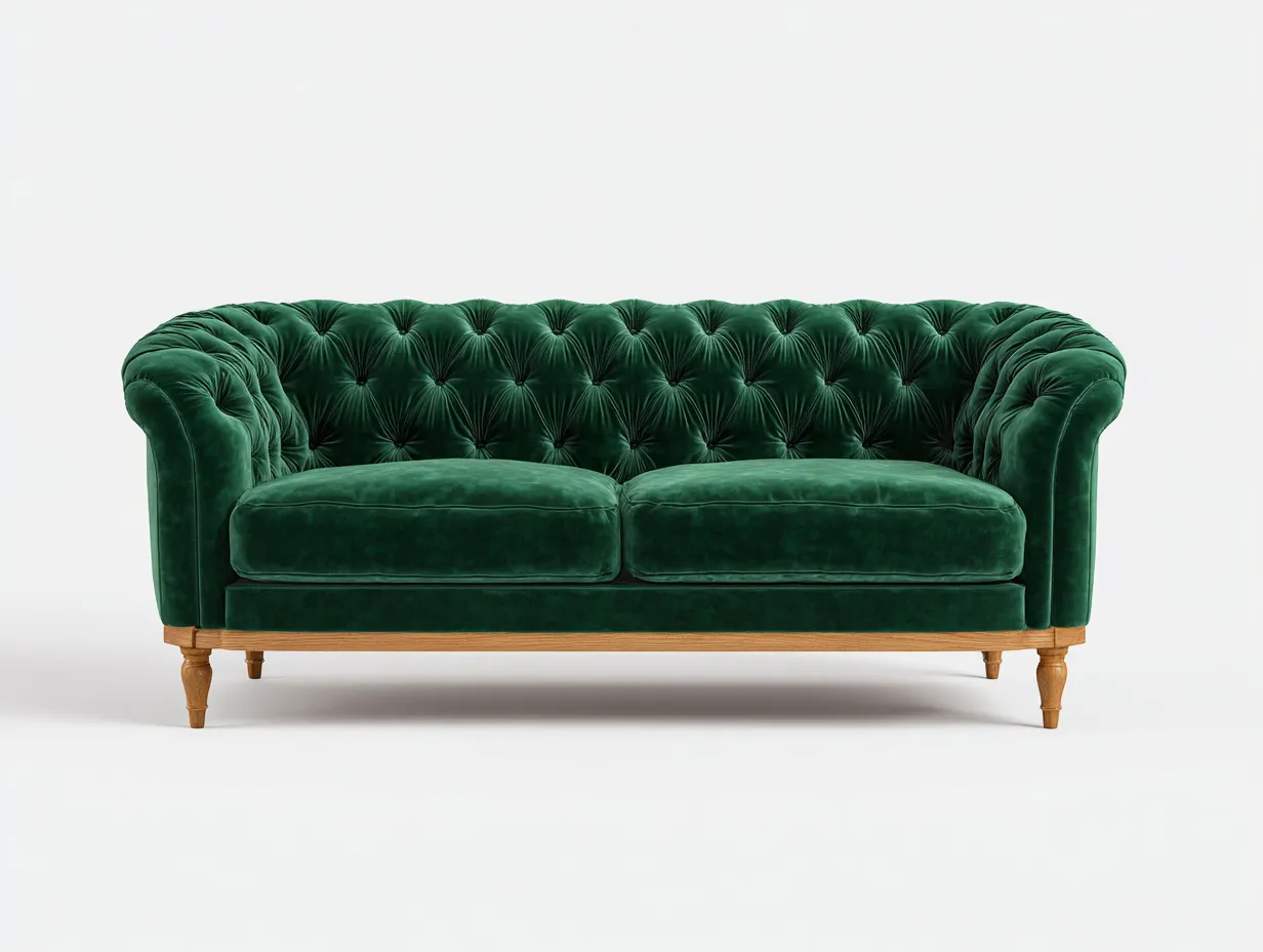 Canapé 2 places en tissu rembourré 170x90x78 cm - vert canard - design scandinave pour le salon-Zitivaroom