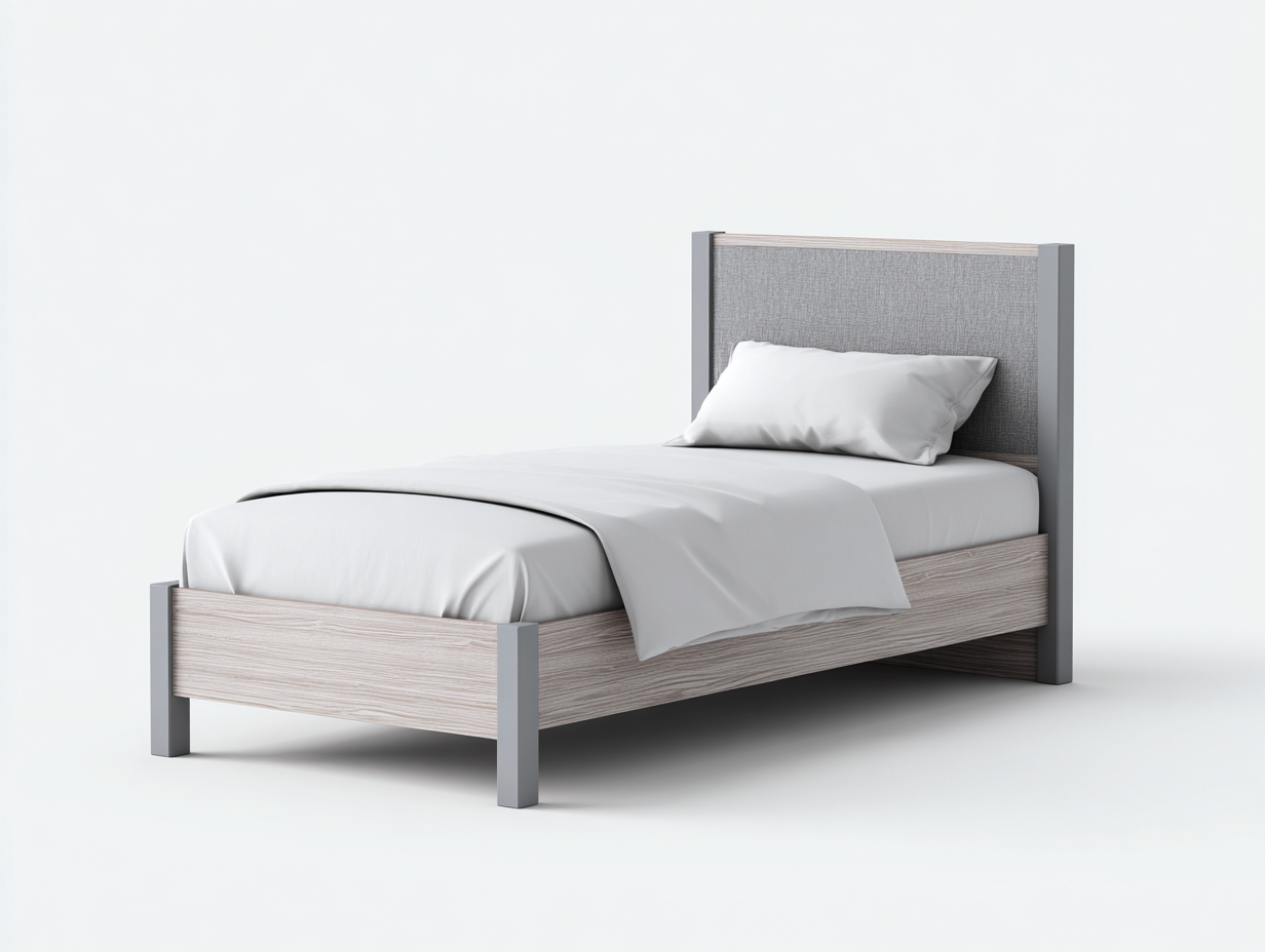 Lit simple structure bois 200x90x100 cm - gris chêne clair - design moderne pour chambre-Zitivaroom