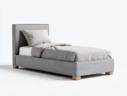 Lit simple tapissé tissu 200x90x100 cm - gris clair - design moderne pour chambre-Zitivaroom