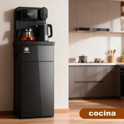 Heaimo H38b Dispensador De Agua Con Cubo Inferior Oculto, Fría Y Caliente Y Diseño Con Dos Teteras