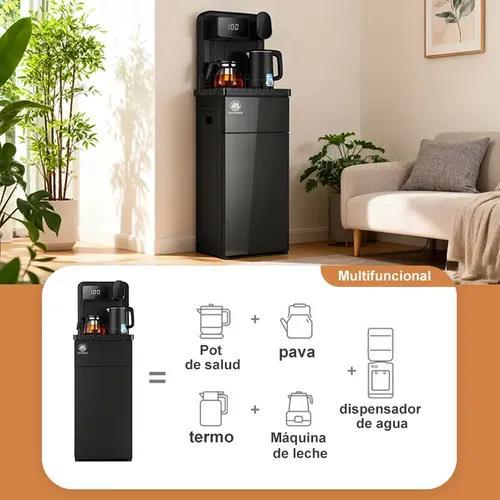 Heaimo H38b Dispensador De Agua Con Cubo Inferior Oculto, Fría Y Caliente Y Diseño Con Dos Teteras