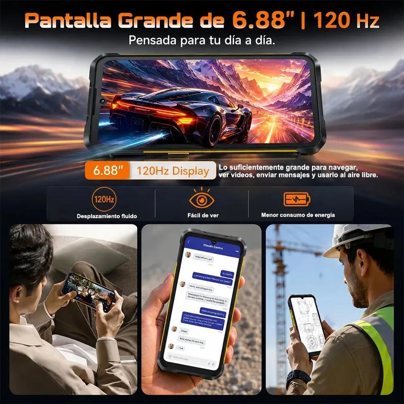 Celular Cubot Kingkong ES5 Robusto Dual Sim 128 Gb Amarillo 6 Gb Ram (ampliable Hasta 12 Gb) 7000mah Android 16  A
