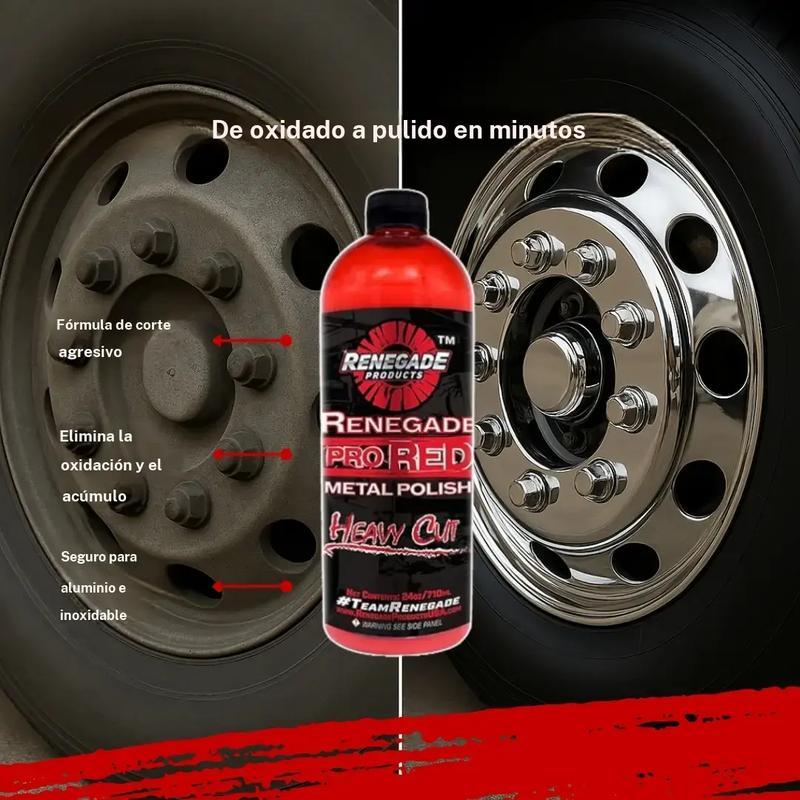 Renegade Products Pro Red pulido metálico de corte pesado 24 oz – Pulido de alta resistencia para aluminio y acero inoxidable, para oxidación y restauración