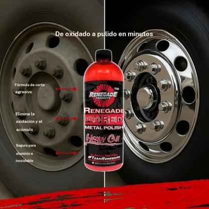Renegade Products Pro Red pulido metálico de corte pesado 24 oz – Pulido de alta resistencia para aluminio y acero inoxidable, para oxidación y restauración