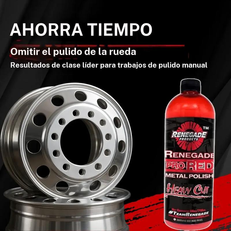 Renegade Products Pro Red pulido metálico de corte pesado 24 oz – Pulido de alta resistencia para aluminio y acero inoxidable, para oxidación y restauración