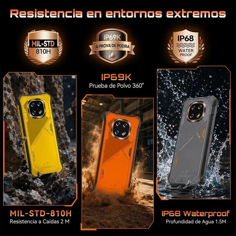 Celular Cubot Kingkong ES5 Robusto Dual Sim 128 Gb Amarillo 6 Gb Ram (ampliable Hasta 12 Gb) 7000mah Android 16  A