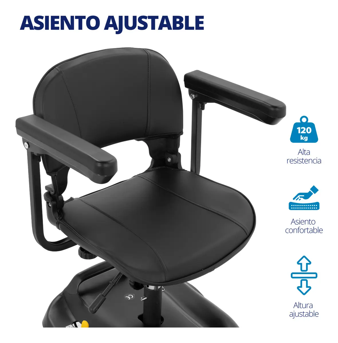 Silla De Ruedas Scooter Electrico Medico Onof Para Adulto Color Negro