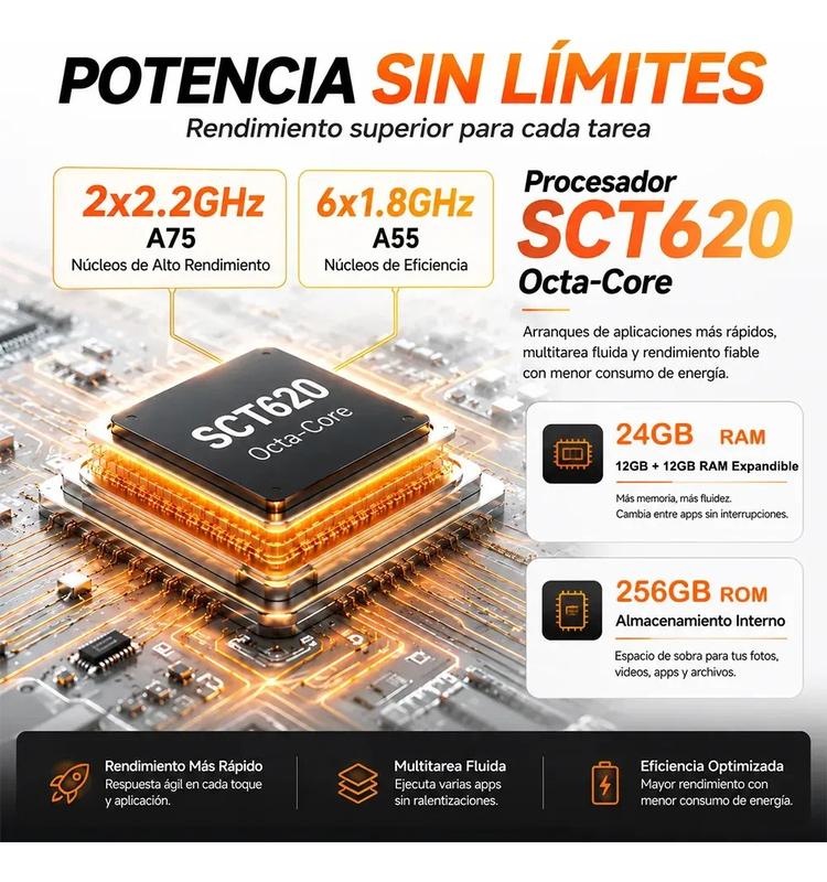 Celular Cubot Kingkong ES5 Robusto Dual Sim 128 Gb Amarillo 6 Gb Ram (ampliable Hasta 12 Gb) 7000mah Android 16  A