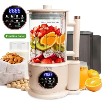 Máquina para hacer leche de frutos secos, 10 en 1, automática, para preparar leche de soja, almendras, avena, coco, etc., multifunción, temporizador de 12 horas, limpieza automática, temperatura ambiente, conservación del calor, ebullición, temperatura am